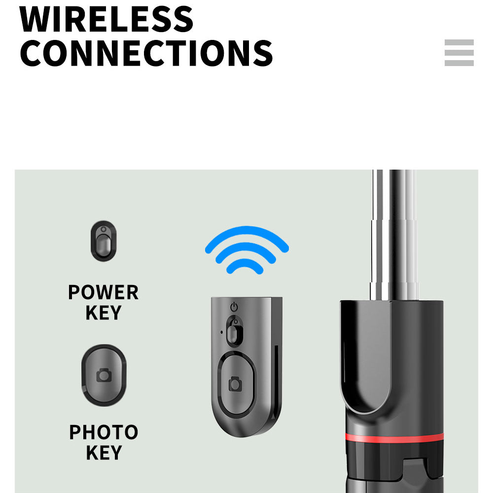 L13 1130mm Strengthened Extendable Selfie Stick Wireless Multi-Functional Selfie Tripod Stand