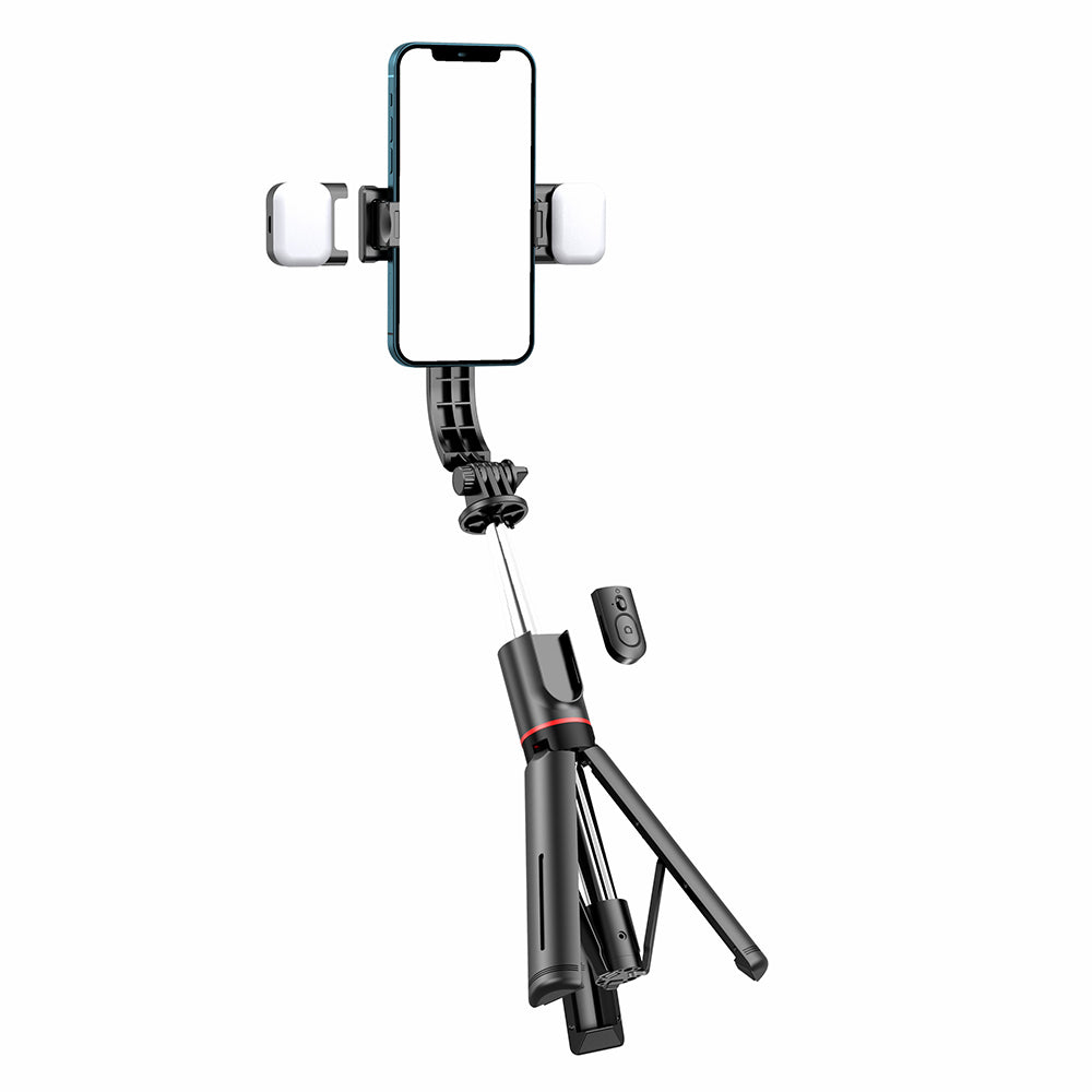 L13d 1160mm Dual Fill Lights Version - Dimmable Wireless Multi-Functional Extendable Selfie Stick Selfie Tripod Stand