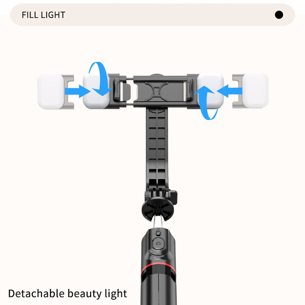 L13d 1160mm Dual Fill Lights Version - Dimmable Wireless Multi-Functional Extendable Selfie Stick Selfie Tripod Stand