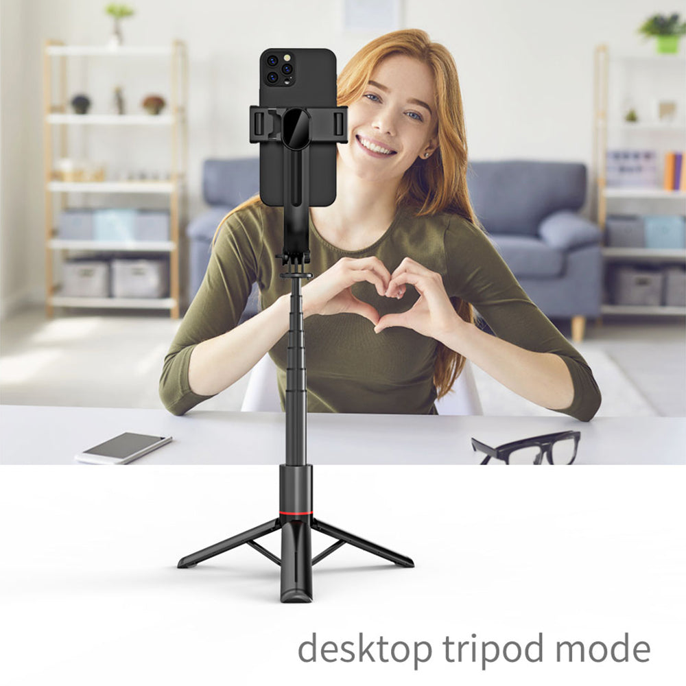 L12 1060mm Portable Strengthened Extendable Selfie Stick Multi-Functional Handheld Tripod Stand with Wireless Remote