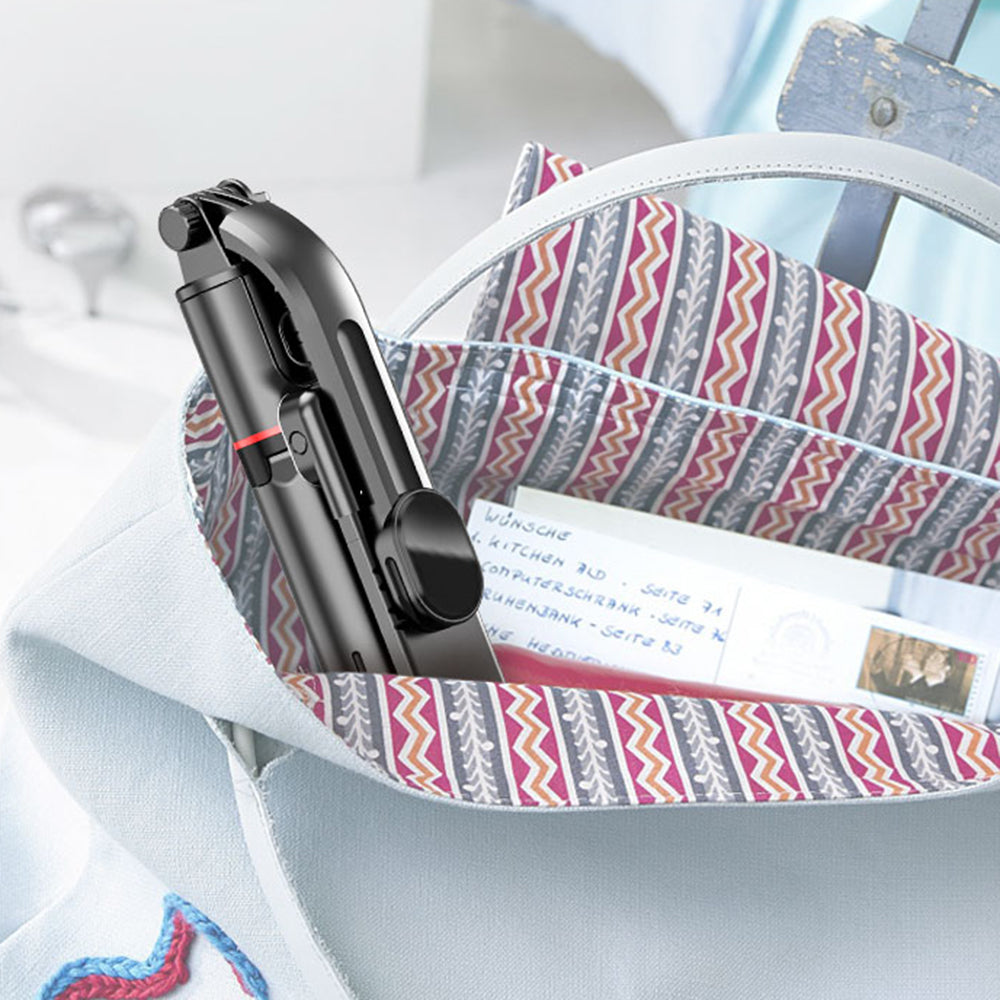 L12D 1085mm Dual Fill Lights Version - Adjustable Light Mode Wireless Control Multi-Functional Extendable Portable Handheld Selfie Stick Selfie Tripod Stand