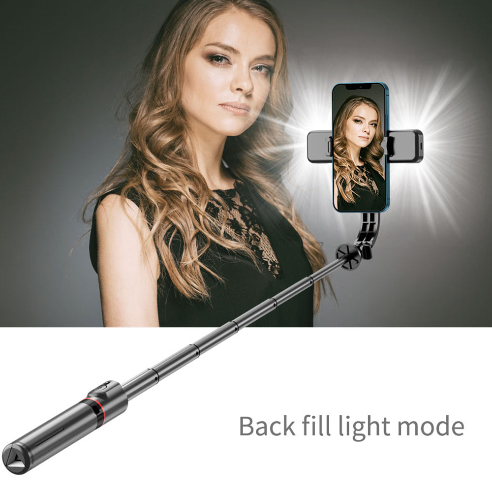 L12D 1085mm Dual Fill Lights Version - Adjustable Light Mode Wireless Control Multi-Functional Extendable Portable Handheld Selfie Stick Selfie Tripod Stand