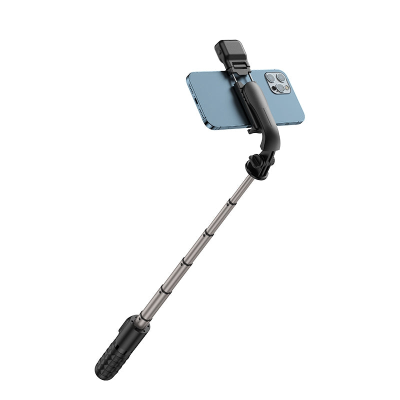 MCDODO MDD SS-1781 Aluminum Alloy Extendable Rod Selfie Stick Bluetooth Remote Control Tripod with Single Fill Light - Black