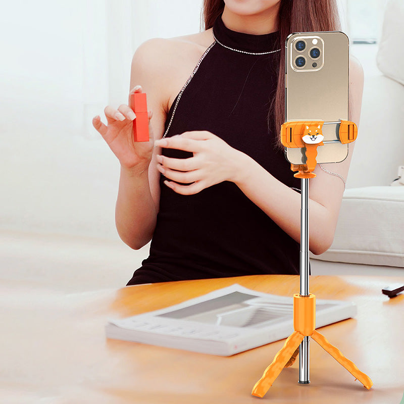 KT01 70cm Extendable Selfie Stick Aluminum Alloy Tripod Stand with Wireless Bluetooth Remote Control