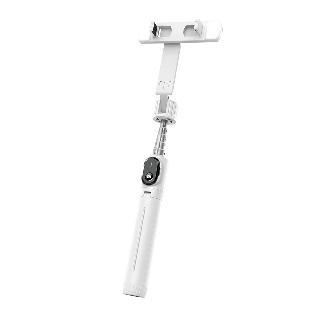 MCDODO MDD SS-1771 Dual Lights Wireless Selfie Stick Portable Tripod Phone Stand with 360-Degree Rotating Phone Clip/Remote for Photography Live Streaming - White