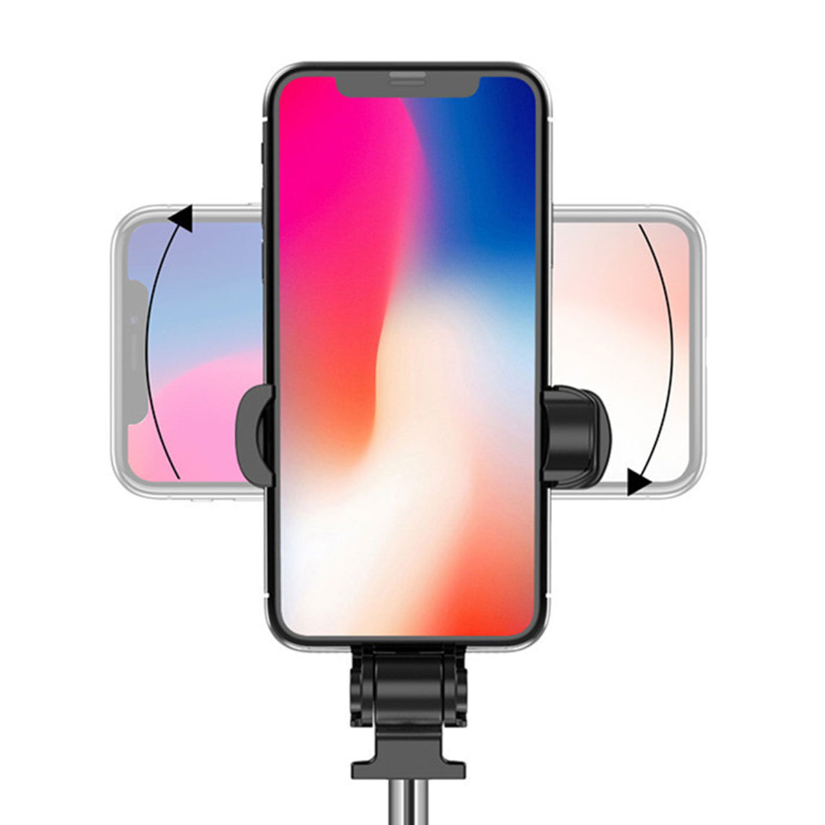 XT02P 100cm Extendable Selfie Stick Bluetooth Remote Control Foldable Tripod Stand - Black