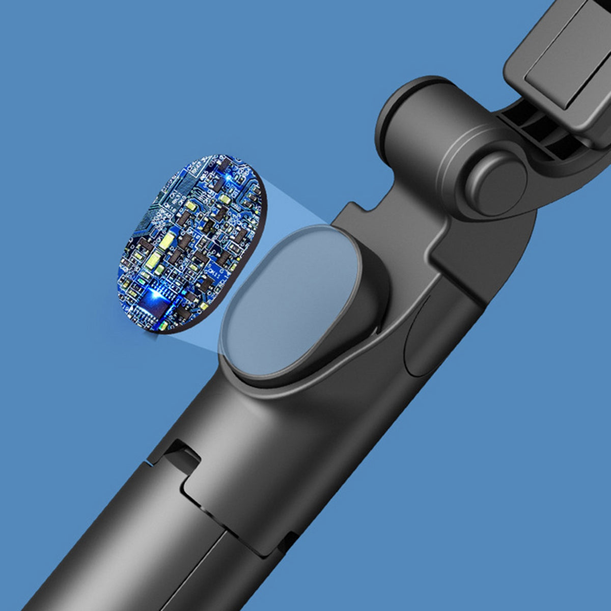 XT02P 100cm Extendable Selfie Stick Bluetooth Remote Control Foldable Tripod Stand - Black