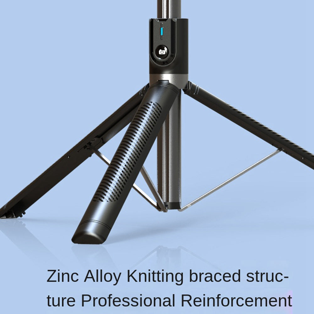 P100 1.8m Aluminum Alloy Portable Selfie Stick Retractable Tripod Stand 360-Degree Rotating Phone Holder for Photography