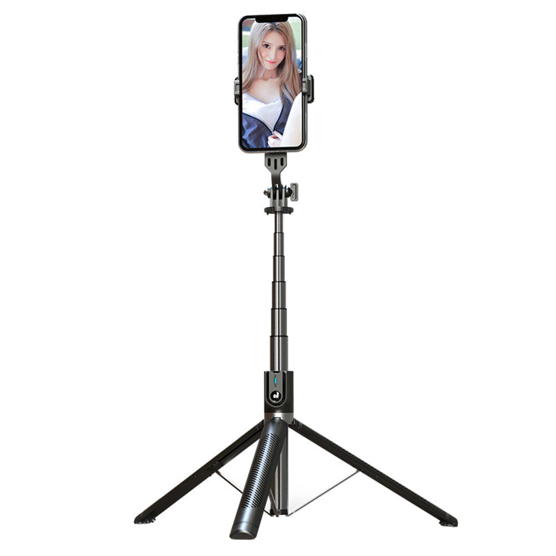 P100 1.8m Aluminum Alloy Portable Selfie Stick Retractable Tripod Stand 360-Degree Rotating Phone Holder for Photography
