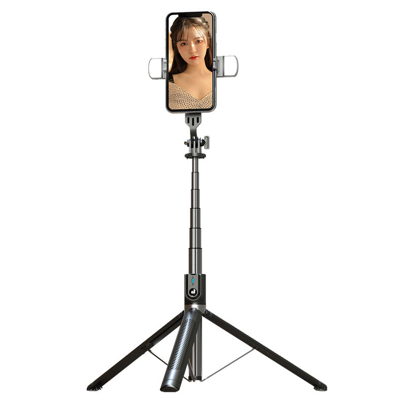 P100D-2 1.8m Aluminum Alloy Telescopic Selfie Stick Bluetooth Remote Control Tripod with Dual Fill Lights