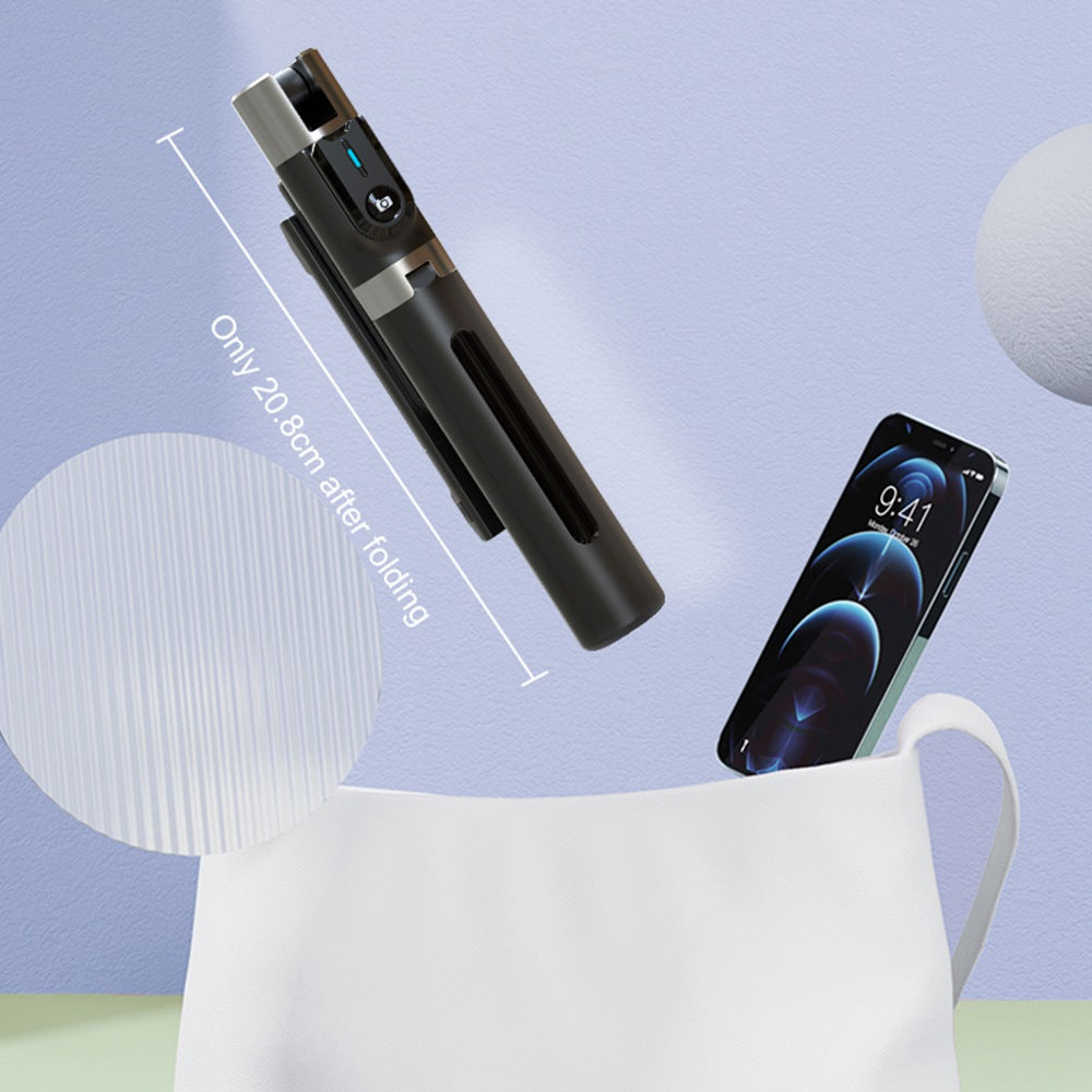 P96D-2 Upgraded Stability 1.1m Extendable Selfie Stick Bluetooth Remote Control Tripod with Dual Fill Lights - Pink