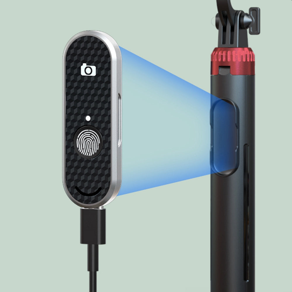 P160D 1.6m Extendable Selfie Stick Camera Tripod Stand with Single Fill Light and Wireless Bluetooth Remote Control - Black