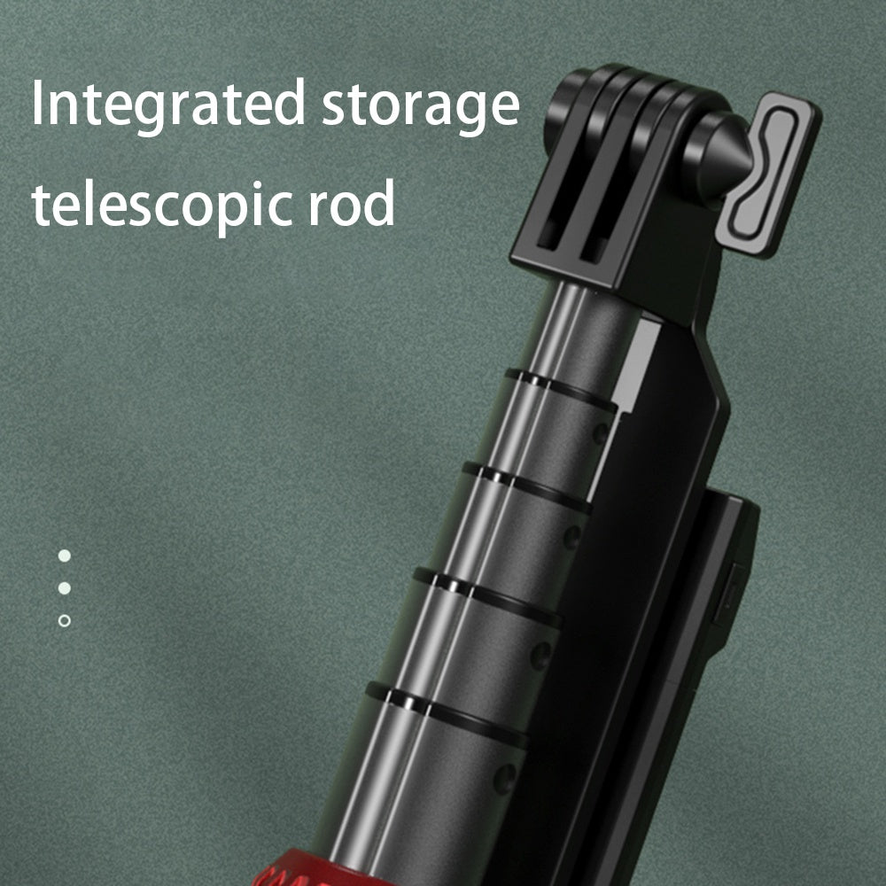 P160D 1.6m Extendable Selfie Stick Camera Tripod Stand with Single Fill Light and Wireless Bluetooth Remote Control - White