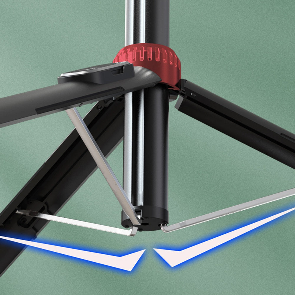 P160D 1.6m Extendable Selfie Stick Camera Tripod Stand with Single Fill Light and Wireless Bluetooth Remote Control - White