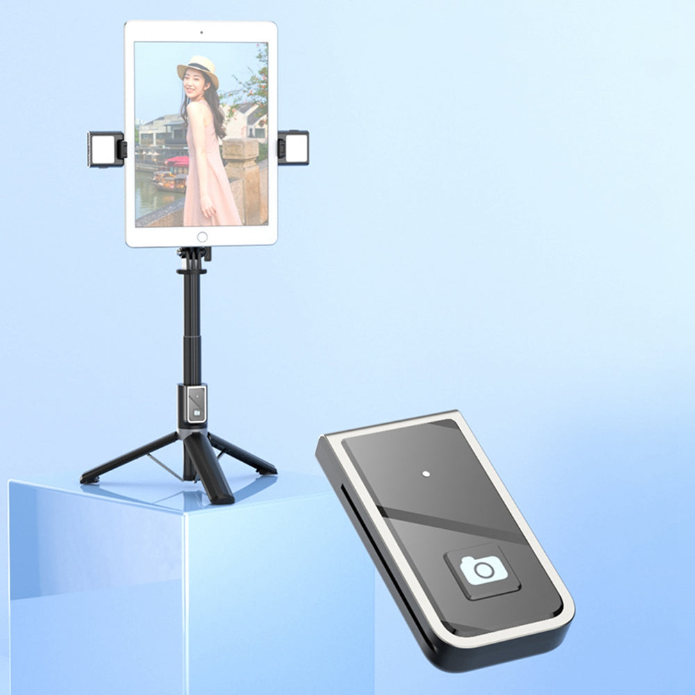 P40L-V2 Bluetooth Remote Control Selfie Stick with Double Phone Holder Telescopic Tripod Stand (Double Fill Light)