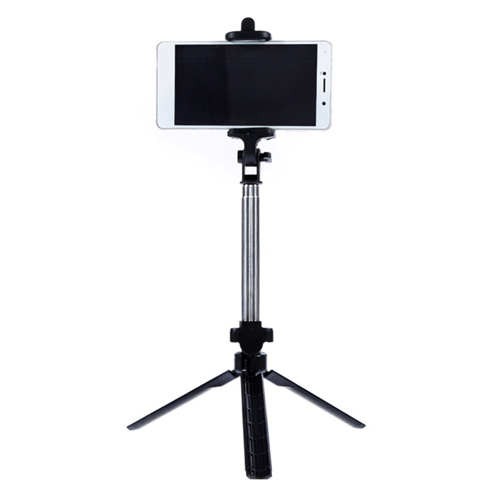 qq-1 75cm Extendable Selfie Stick Tripod Stand Phone Clip Holder with Wireless Bluetooth Remote Control - White