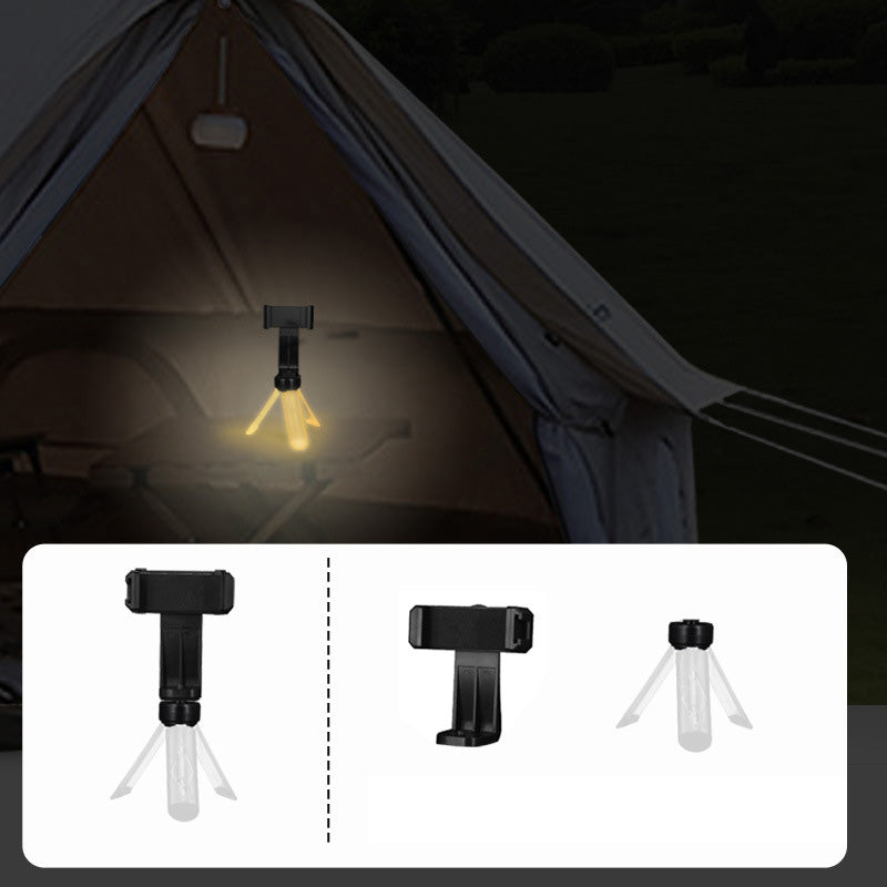 LY01 Outdoor Camping Lighting Tripod with Phone Holder Clip for Photography / Video / Live Streaming - White Light