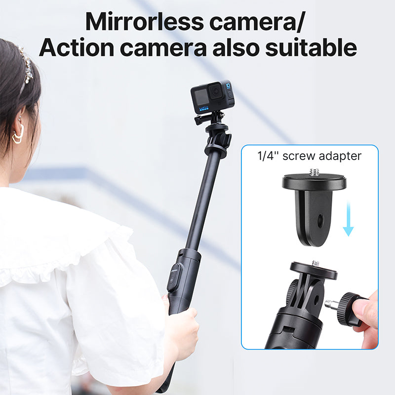 Uniqkart 3064 SK-03 1.6m Portable Telescopic Tripod Camera Phone Holder Stand Photography Tripod with Bluetooth Shutter and 1 / 4 Adapter