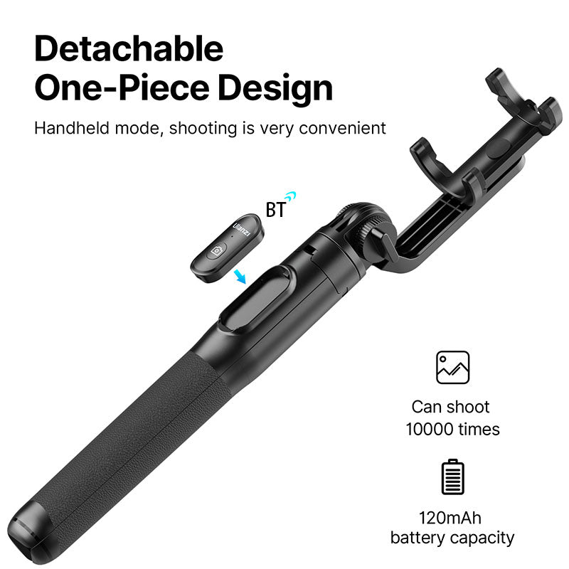 Uniqkart 3064 SK-03 1.6m Portable Telescopic Tripod Camera Phone Holder Stand Photography Tripod with Bluetooth Shutter and 1 / 4 Adapter