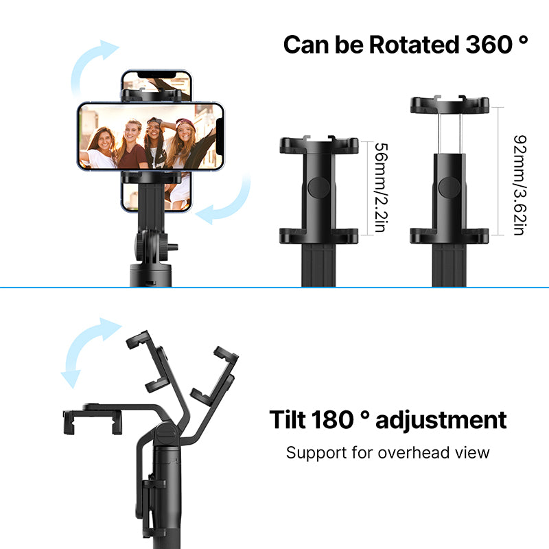Uniqkart 3064 SK-03 1.6m Portable Telescopic Tripod Camera Phone Holder Stand Photography Tripod with Bluetooth Shutter and 1 / 4 Adapter