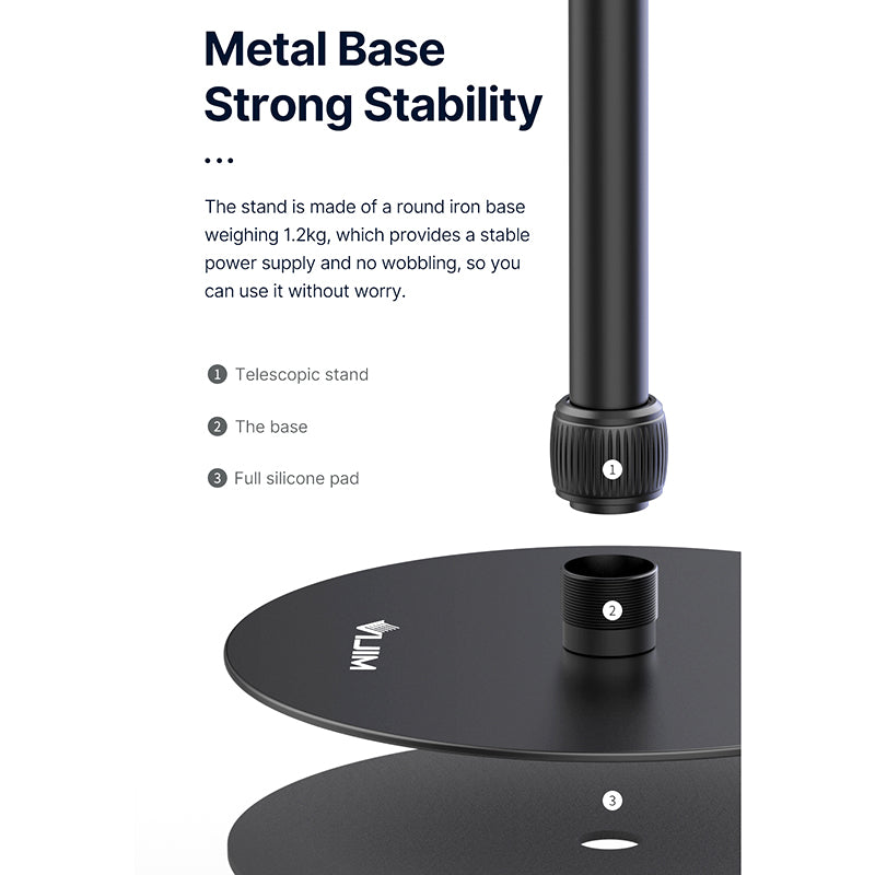 VIJIM LS09 Height and Angle Adjustable Telescopic Floor Stand Panoramic Shooting Bracket