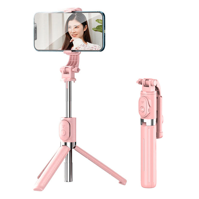 Z8 103cm Extendable Selfie Stick Tripod Cell Phone Holder Selfie Stick Stand with Wireless Remote Control - Pink