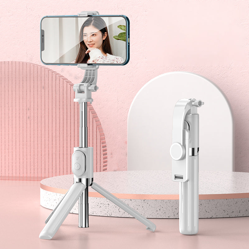 Z8 103cm Extendable Selfie Stick Tripod Cell Phone Holder Selfie Stick Stand with Wireless Remote Control - White