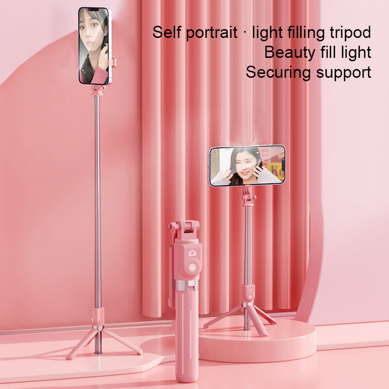 Z11 103cm Selfie Stick Tripod Telescopic Portable Phone Stand with Bluetooth Wireless Remote Control for Vlogging Live Streaming - White