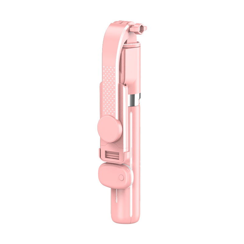 Z100S 100cm Foldable Extendable Selfie Stick Tripod Stand with Rechargeable Bluetooth Remote Control and LED Fill Light - Pink
