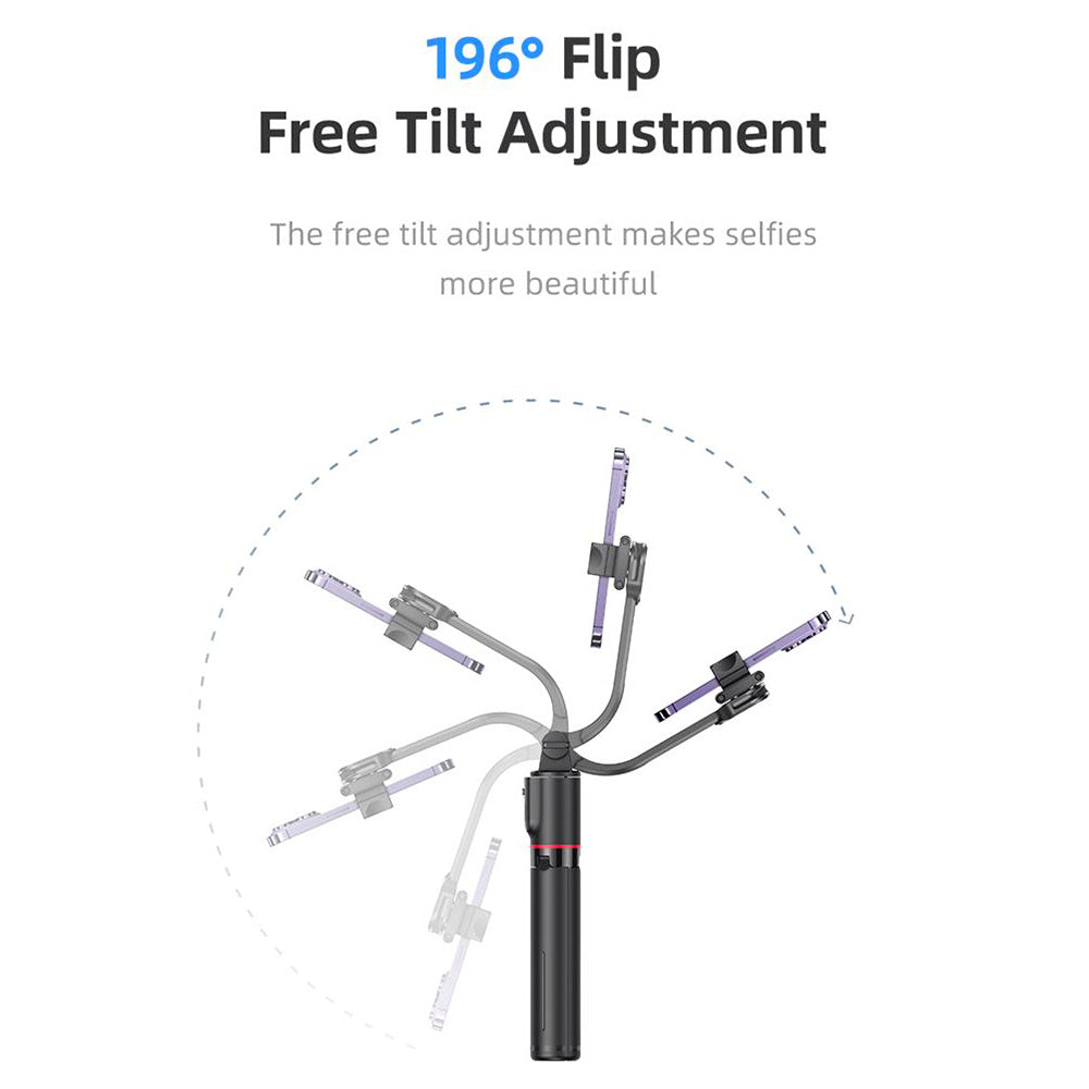 Uniqkart US-ZB256 Phone Holder Extendable Tripod Floor Stand Bluetooth Live Streaming Selfie Stick