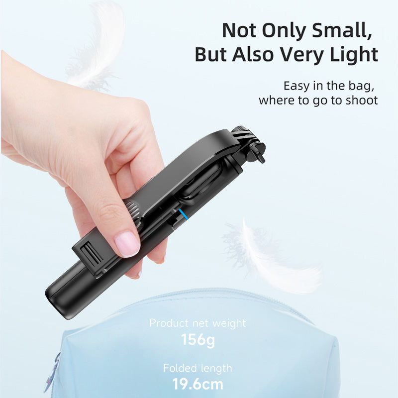 C01 1.06m Extendable Selfie Stick Tripod Stand Detachable Bracket Phone Clip Holder with Bluetooth Remote Controller