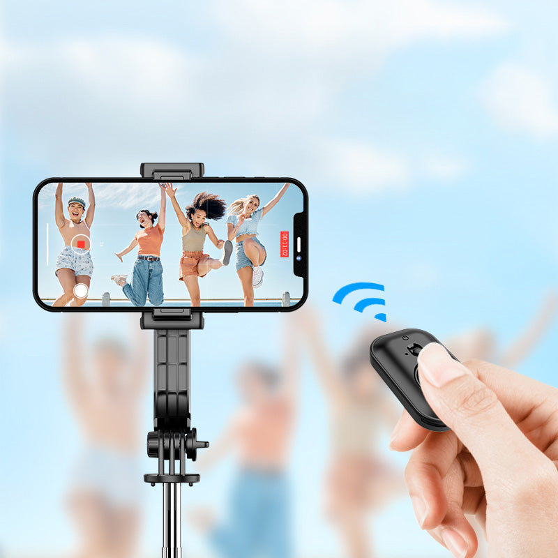 C01 1.06m Extendable Selfie Stick Tripod Stand Detachable Bracket Phone Clip Holder with Bluetooth Remote Controller