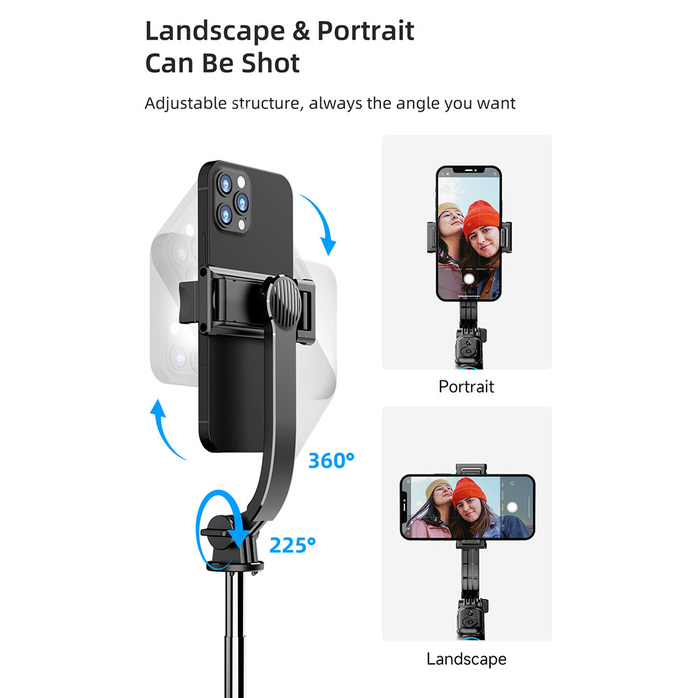 C01 1.06m Extendable Selfie Stick Tripod Stand Detachable Bracket Phone Clip Holder with Bluetooth Remote Controller