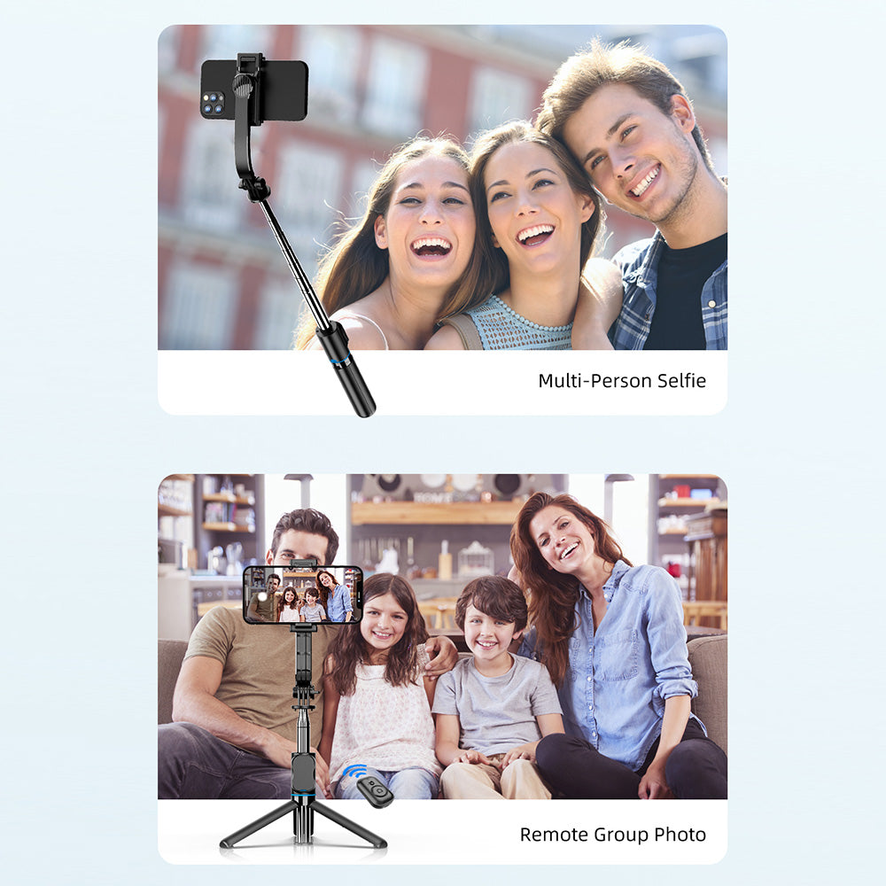 C01 1.06m Extendable Selfie Stick Tripod Stand Detachable Bracket Phone Clip Holder with Bluetooth Remote Controller