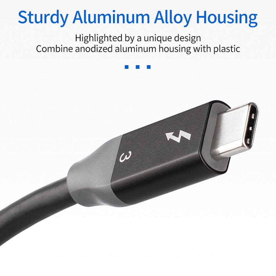 USB C to USB C Cable PD 100W USB3.1 Thunderbolt 3 40Gbps Type-C Charging Cable for MacBook Pro/iPad Pro (0.3m)
