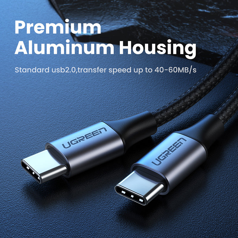 Uniqkart USB C to USB C Nylon Braided Cable 4.0 USB-C PD 100W Power Delivery Fast Charging Sync Data Cable for Samsung S20/MacBook iPad Pro (2m)