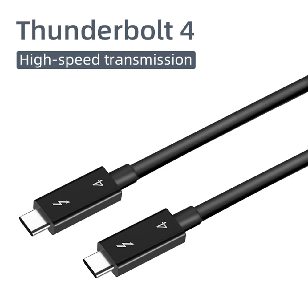 1.2m 100W Fast Charging Cable Male to Male 40Gbps High-speed Data Transformation Adapter Cable for Thunderbolt 4 Docking Station - Black
