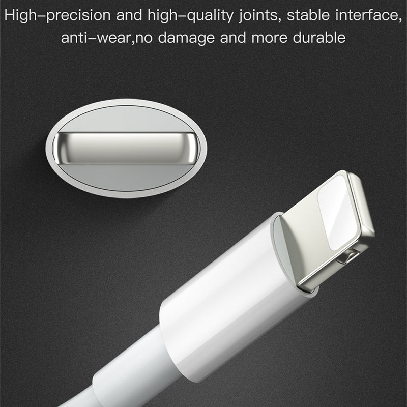 1m OD 3.0 USB to Lightning 8-pin Data Cable Wear-resistant Mobile Phone Charging Cable for Apple Devices