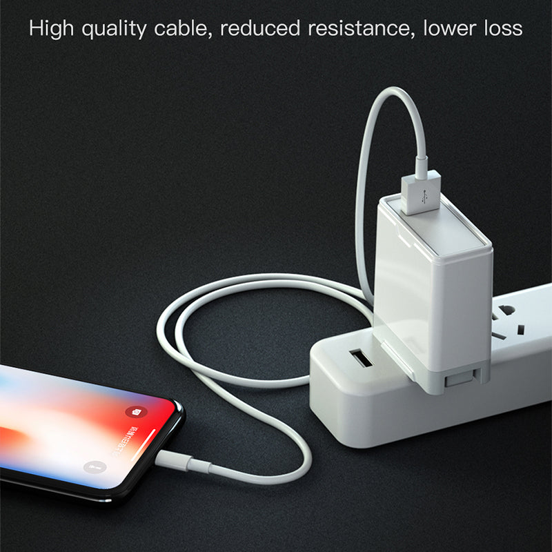 1m OD 3.0 USB to Lightning 8-pin Data Cable Wear-resistant Mobile Phone Charging Cable for Apple Devices