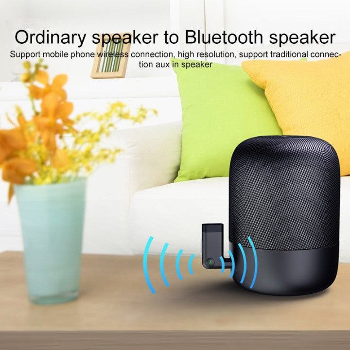 Uniqkart YP05 3.5mm AUX Bluetooth Receiver Portable Lightweight Wireless Adapter Receiver for Car Speaker Mobile Phone