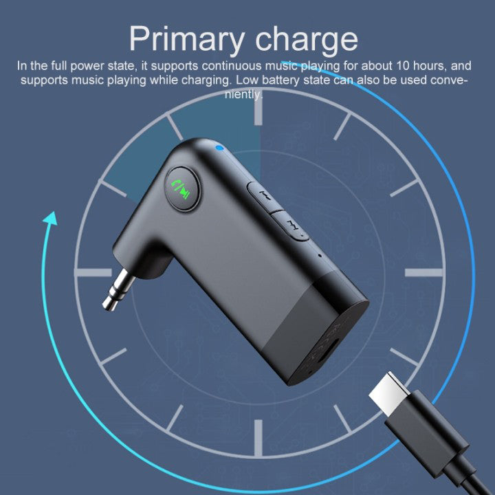 Uniqkart YP05 3.5mm AUX Bluetooth Receiver Portable Lightweight Wireless Adapter Receiver for Car Speaker Mobile Phone