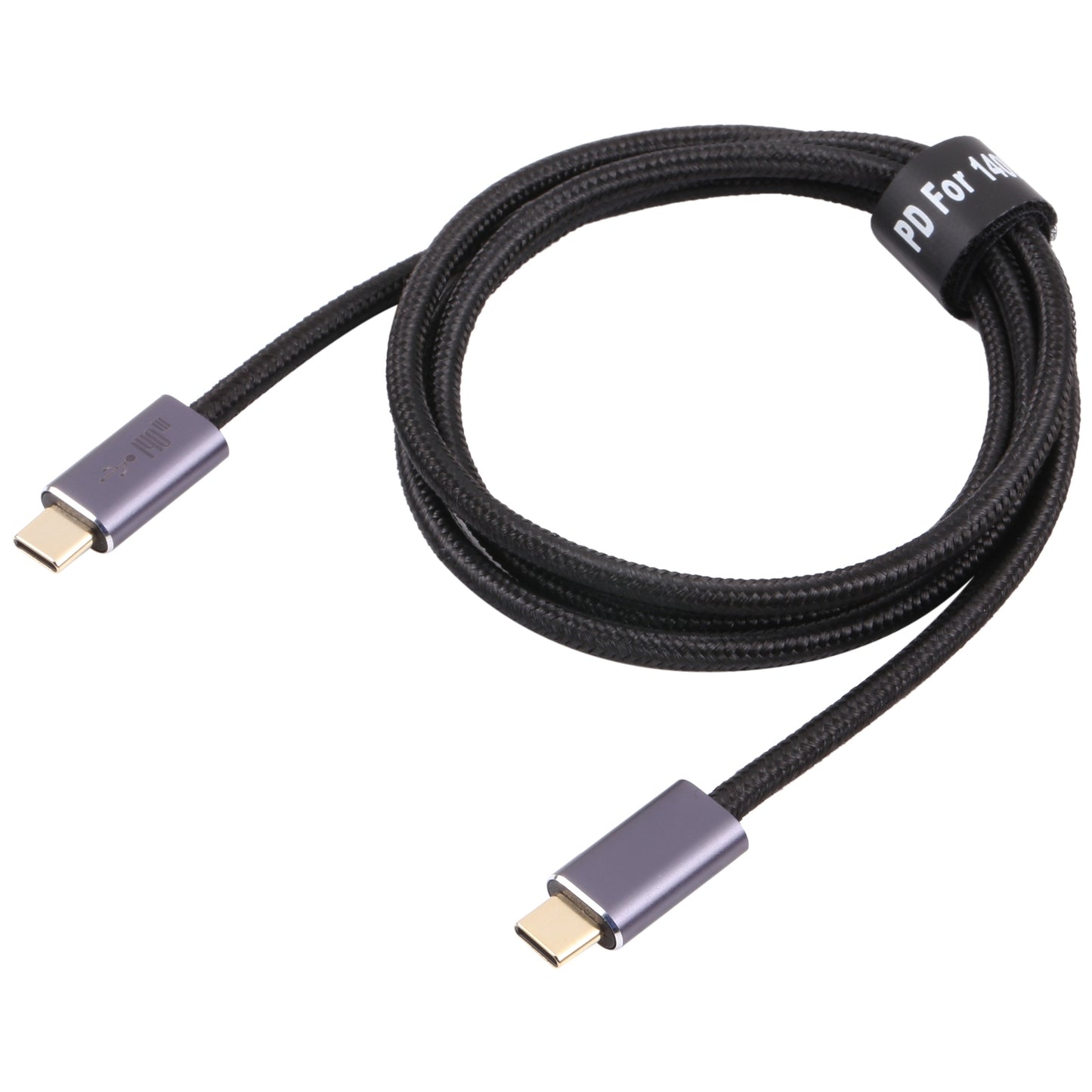 140W 2m Type-C Male to Type-C Male Braided Data Cable USB 2.0 Transfer Speed Connector Compatible with Type-C Port Devices