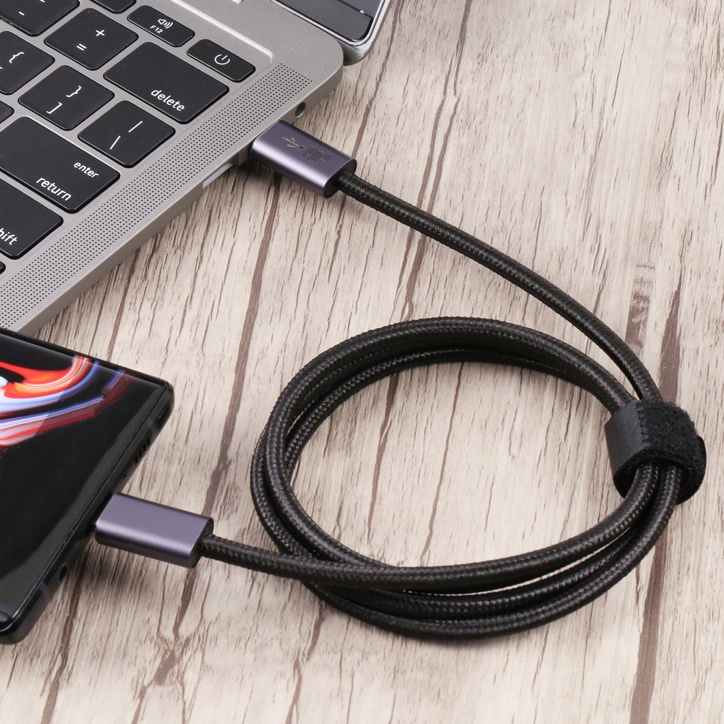 140W 2m Type-C Male to Type-C Male Braided Data Cable USB 2.0 Transfer Speed Connector Compatible with Type-C Port Devices