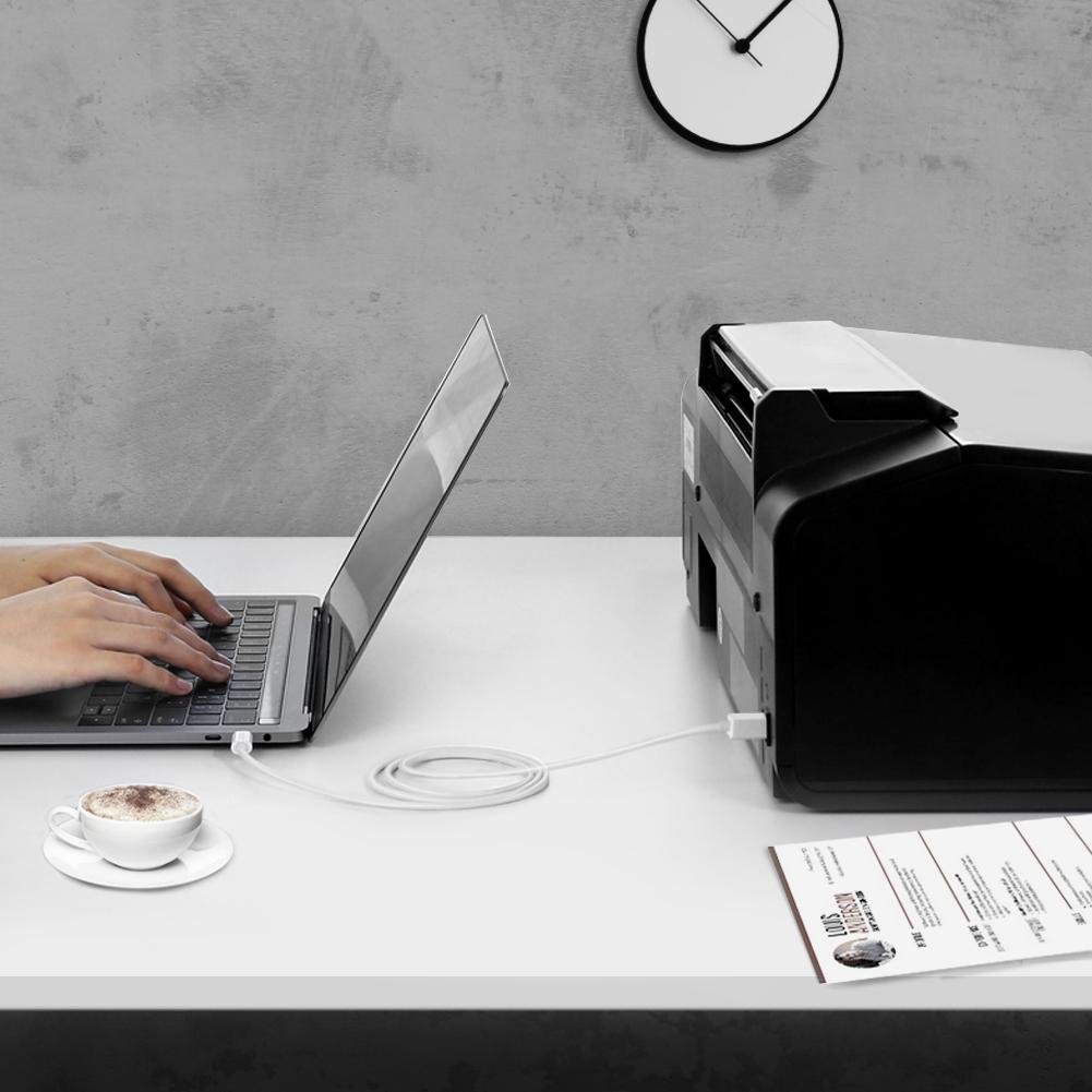 Uniqkart 1.5m for Epson/MacBook Pro/HP/Canon/Brother/Samsung Printer USB C to USB B 2.0 Printer Cable Printer Scanner Cord