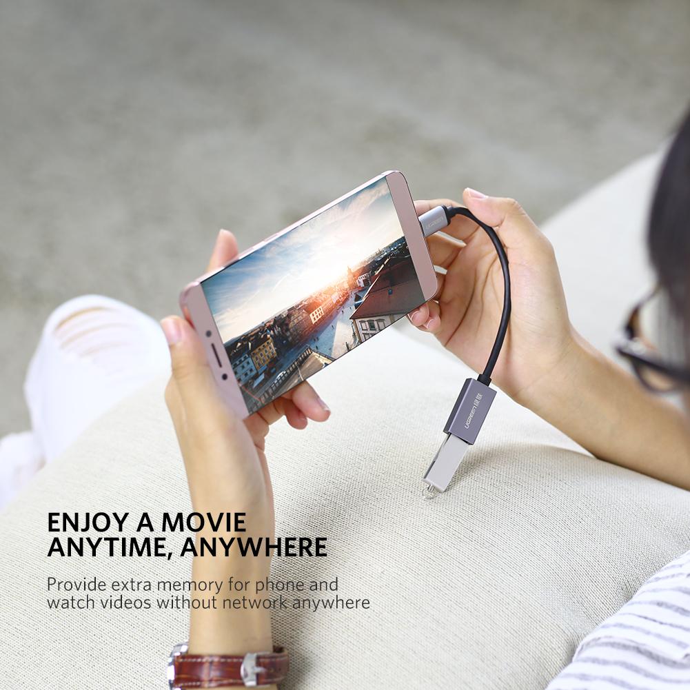 Uniqkart 0.1m Type-C Male to USB 3.0 Female OTG Adapter 5Gbps Data Transfer Cable