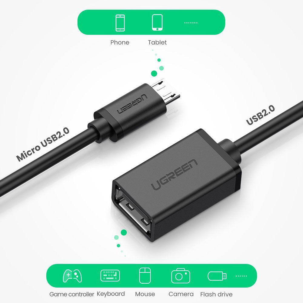 Uniqkart Micro USB OTG Cable Adapter for Xiaomi Redmi Note 5 Samsung S6 Tablet Micro USB Connector Android USB 2.0 OTG Adapter