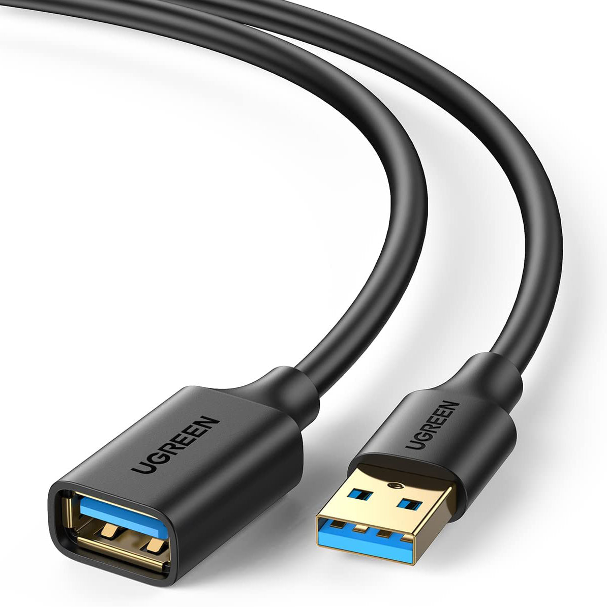 Uniqkart 30126 1.5m USB 3.0 Extension Adapter Cord USB Male to Female Cable Data Transfer for Webcam USB Keyboard Mouse Flash Drive