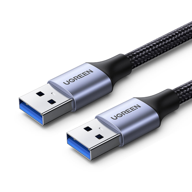 Uniqkart 80789 USB 3.0 Male to Male Braided Cable 0.5m Fast Speed Data Transmission Cord for Laptop/Flash Drive/Computer