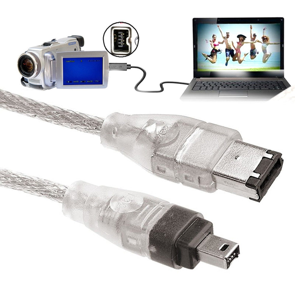 CA-047 1.2m 1394 6-Pin to Firewire 400 IEEE 1394 4-Pin Male iLink Adapter Cable Converter Cord for Camera Camcorder