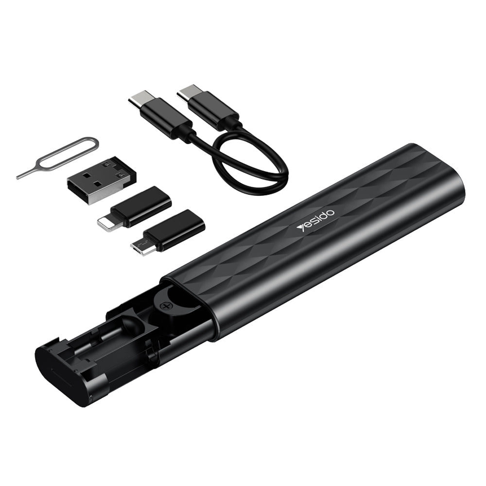 YESIDO CA114 Memory Card Storage Box with Type-C Cable and Micro / Lightning / USB OTG Adapter